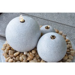 HEISSNER Gartenbrunnen Saphira LED - Grau - 59 x 43 x 15/23/28 cm