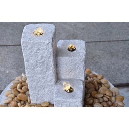 HEISSNER Neptune LED Garden Fountain - Grey - 12 x 12 x 15/25/40 cm