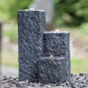 HEISSNER Gartenbrunnen Neptun LED - Schwarz - 12 x 12 x 15/25/40 cm