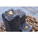 HEISSNER Gartenbrunnen Neptun LED - Schwarz - 12 x 12 x 15/25/40 cm