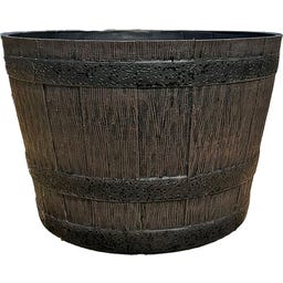 HEISSNER Jardin Aquatique Solaire - Wooden Barrel - 40 x 40 x 27 cm