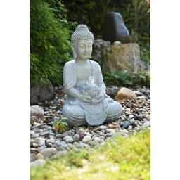 Figurine Décorative pour Bassin en Forme de Statue de Temple - 31 x 24 x 48 cm