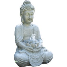 Figurine Décorative pour Bassin en Forme de Statue de Temple - 31 x 24 x 48 cm