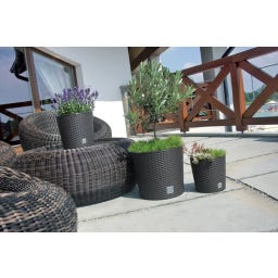 Prosperplast Blumentopf Rato Round - Anthrazit - ⌀ 25 cm