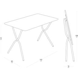 Lafuma BALCONY Klapptisch 140 x 80 cm - Titane