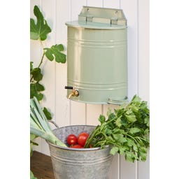 Contenitore d'Acqua da Parete con Rubinetto e Portasapone - 10,5 L - Verde chiaro