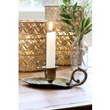 Chic Antique Chamber Candlestick with Leaf