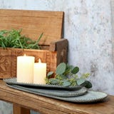 Chic Antique Tablett mit Spitzenkante 3er