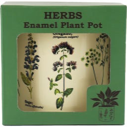 Pot de Fleurs en Émail Herbes Aromatiques - 1 pcs