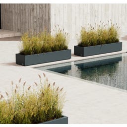 Herstera Vaso per Piante Cube XIC - Antracite - 150 x 40 x 25 cm