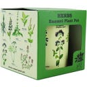 Pot de Fleurs en Émail Herbes Aromatiques