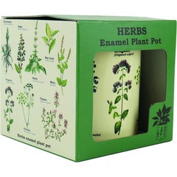 Gift Republic HERBS - Enamel Plant Pot