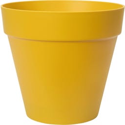Pflanzgefäß loft urban rund mit Rollen 50 cm - ocker