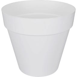 Pflanzgefäß loft urban rund mit Rollen 60 cm - weiss
