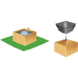 Vasca per Laghetto Quadrata 56 x 56 x 30 cm - 70 l