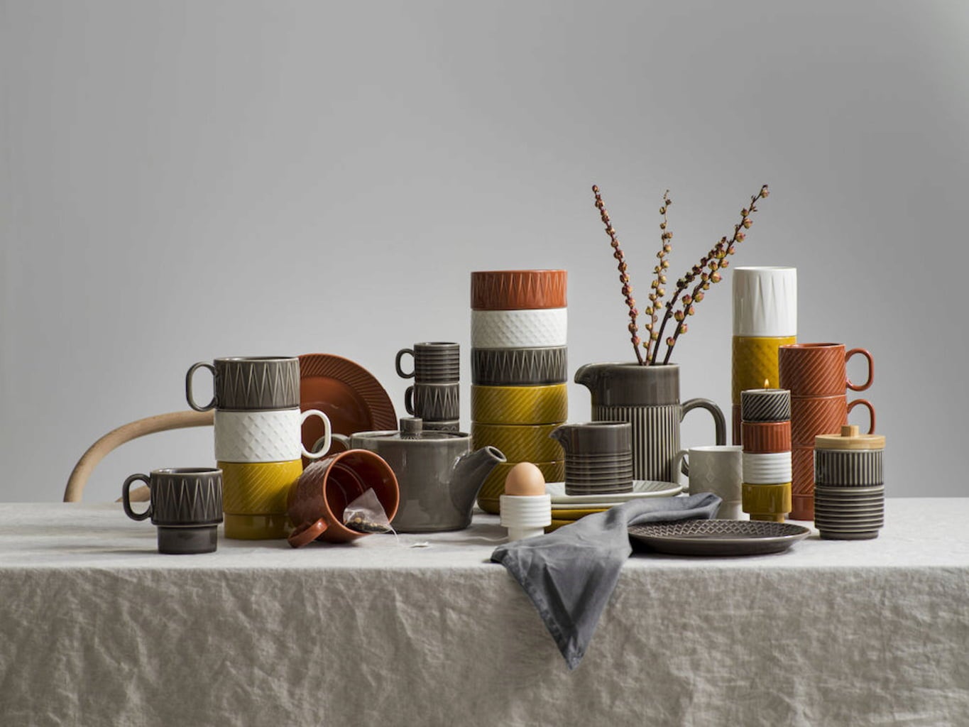 Coffee & More Espressomugg set med 4 st, Grå - 1 Set