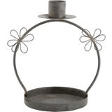 Chic Antique Candle Holder with Flowers