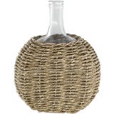 Chic Antique Bottle with a Wicker Base