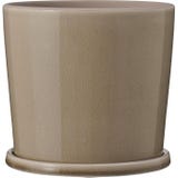 IB Laursen Beige Flowerpot with Saucer