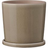 IB Laursen Beige Flowerpot with Saucer