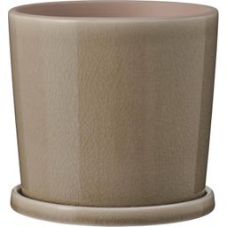 IB Laursen Beige Flowerpot with Saucer - 14 cm
