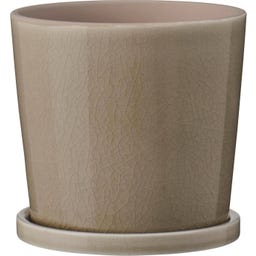 IB Laursen Beige Flowerpot with Saucer - 11,5 cm
