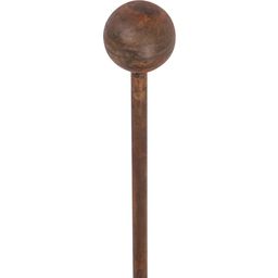 Decorative Plant Support - Ball Top - 90 cm - 1 set - rust coloured