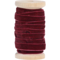 Chic Antique Velourband auf Holzspule - rot
