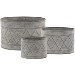 Übertopf 3er Set antique zink - 1 Set