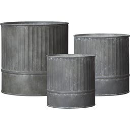 Wikholm Pots de Fleurs Amira en Métal - Lot de 3 - zinc