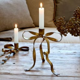 Chic Antique Kerzenständer mit Schleife hoch
