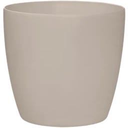 elho Pot Rond à Roulettes BRUSSELS - 40 cm - mushroom beige