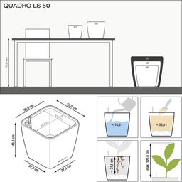 Lechuza Jardinière QUADRO Premium LS 50