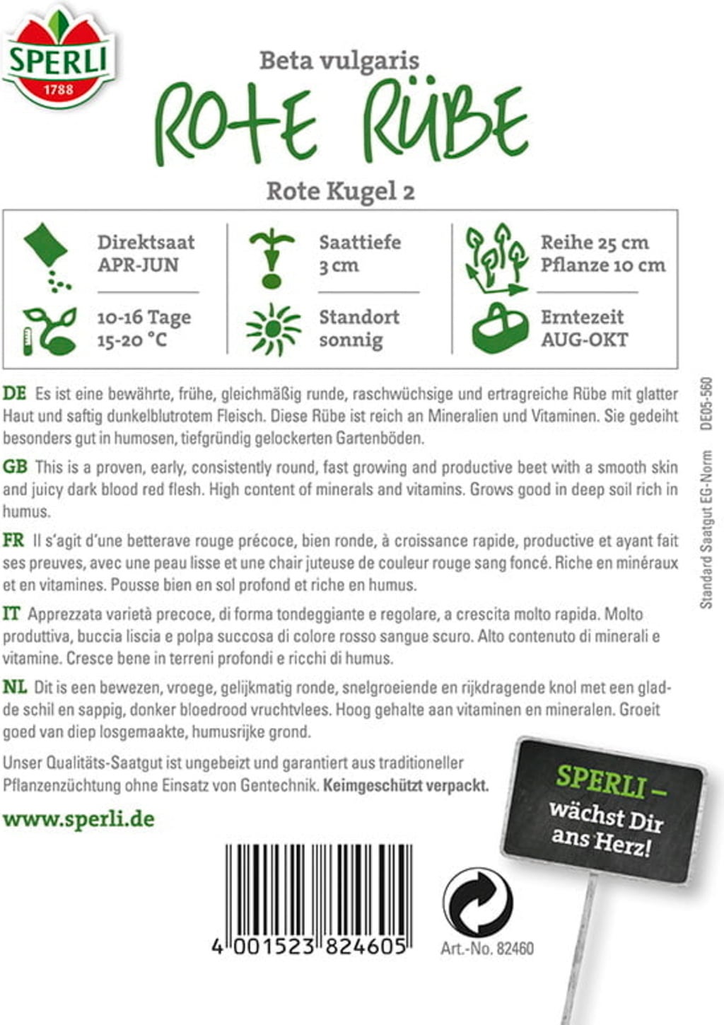 Sperli Rote Rübe - 1 Pkg