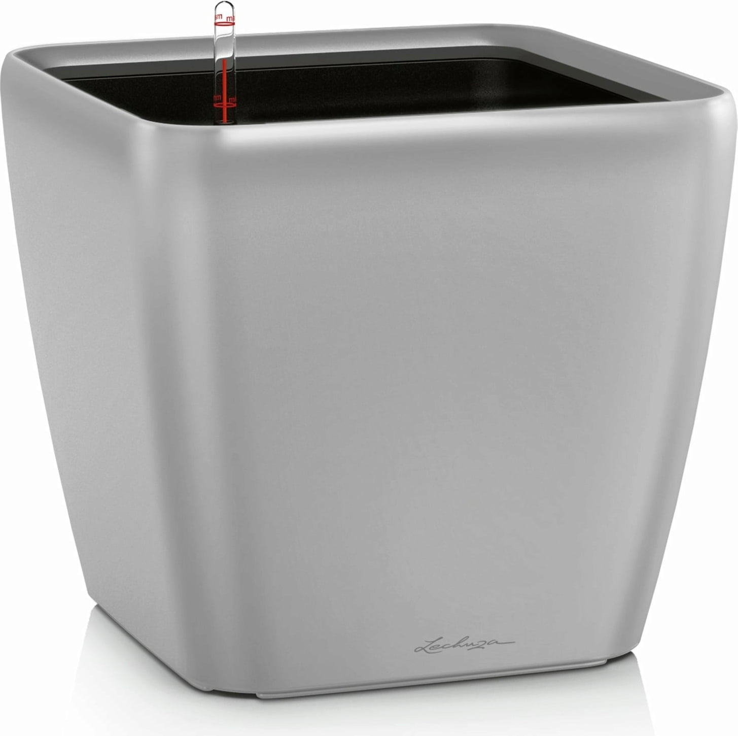 Lechuza Okrasni lonecf QUADRO Premium LS 35 - Srebrna metalik