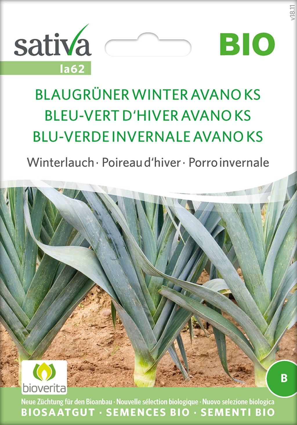 Organic Winter Leek "Blue-Green Winter Avano KS"