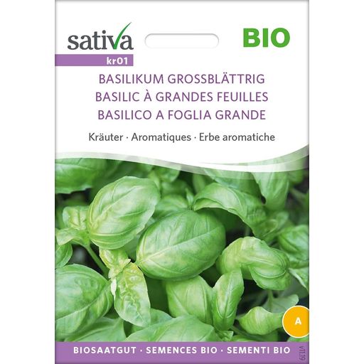 Sativa Biologische Grootbladige Basilicum - 1 Verpakking