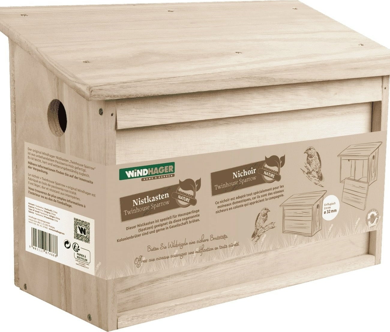 Windhager Twinhouse Sparrow Birdhouse - 1 item
