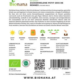 Bionana Melón Ecológico - Petit Gris de Rennes - 1 paq.