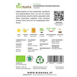 Bionana Bio Zuckermais „Golden Bantam“ - 1 Pkg