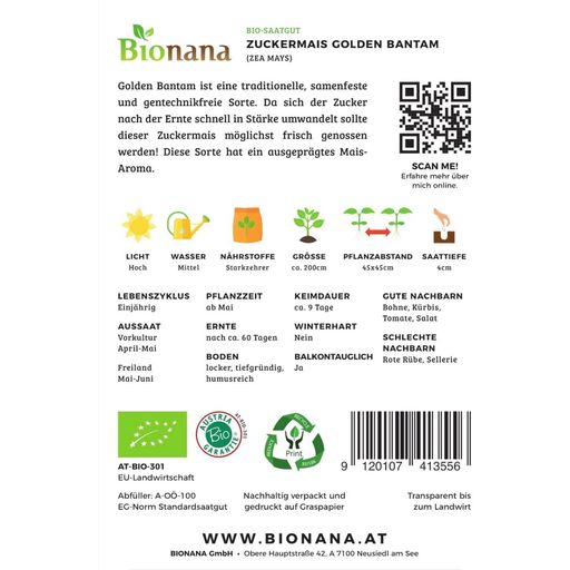 Bionana Organic Sweet Corn 