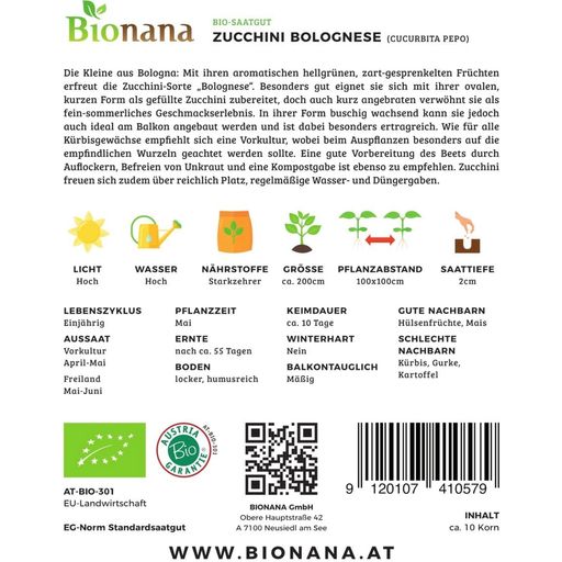Bionana Bio Zucchini „Bolognese“ - 1 Pkg