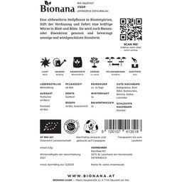 Bionana Organic Hyssop - 1 Pkg
