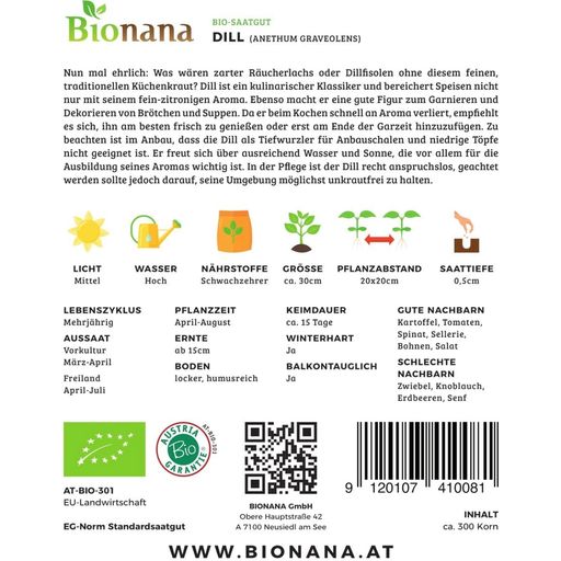 Bionana Bio Dill „Leipzig“ - 1 Pkg