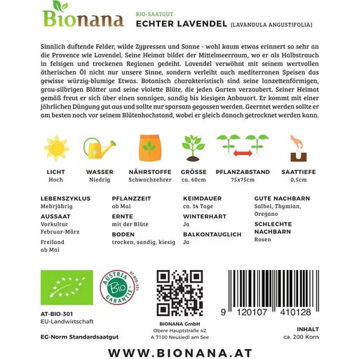 Bionana Lavanda Bio - 1 conf.