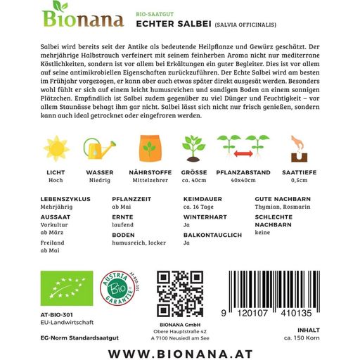 Bionana Bio Echter Salbei - 1 Pkg