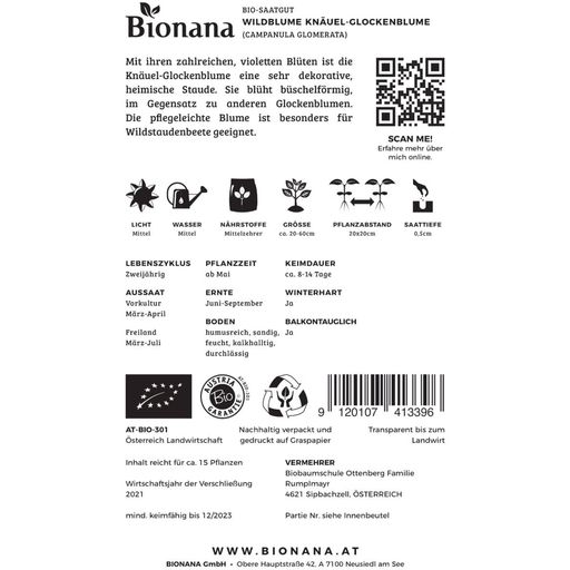 Bionana Organic Clustered Bellflower - 1 Pkg