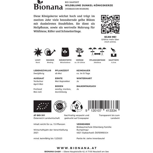 Bionana Organic Dark Mullein - 1 Pkg