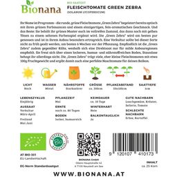 Bionana „Green Zebra“ Bio húsparadicsom - 1 csomag