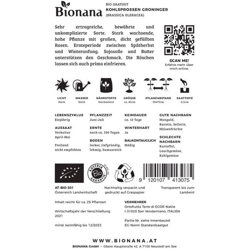 Bionana Organic Brussels Sprouts 